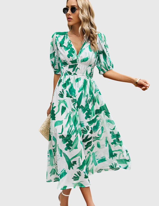 Merlin™ | Pieguļošs Ziedu Midi Kleita