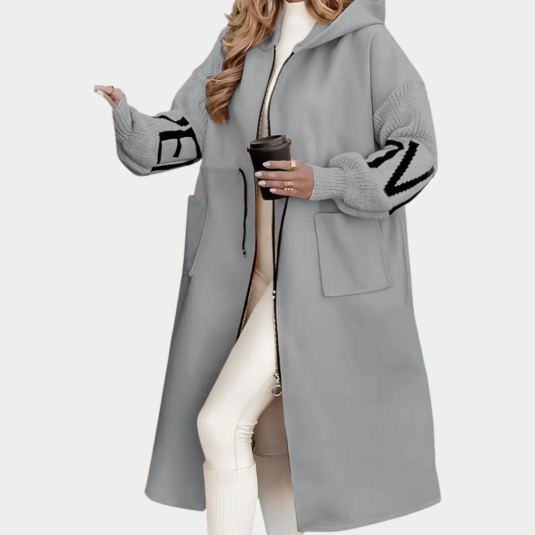 Tereza - Labi pieguļošs ziemas mētelis ar kapuci