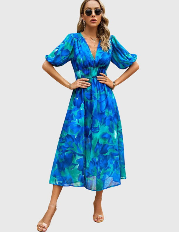 Merlin™ | Pieguļošs Ziedu Midi Kleita