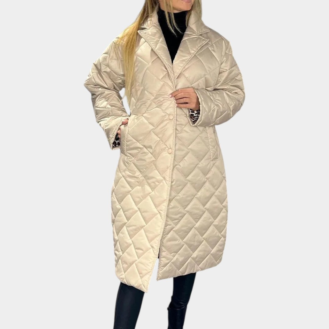 Olga – Apgriežamais ziemas mētelis ar leopardu oderi